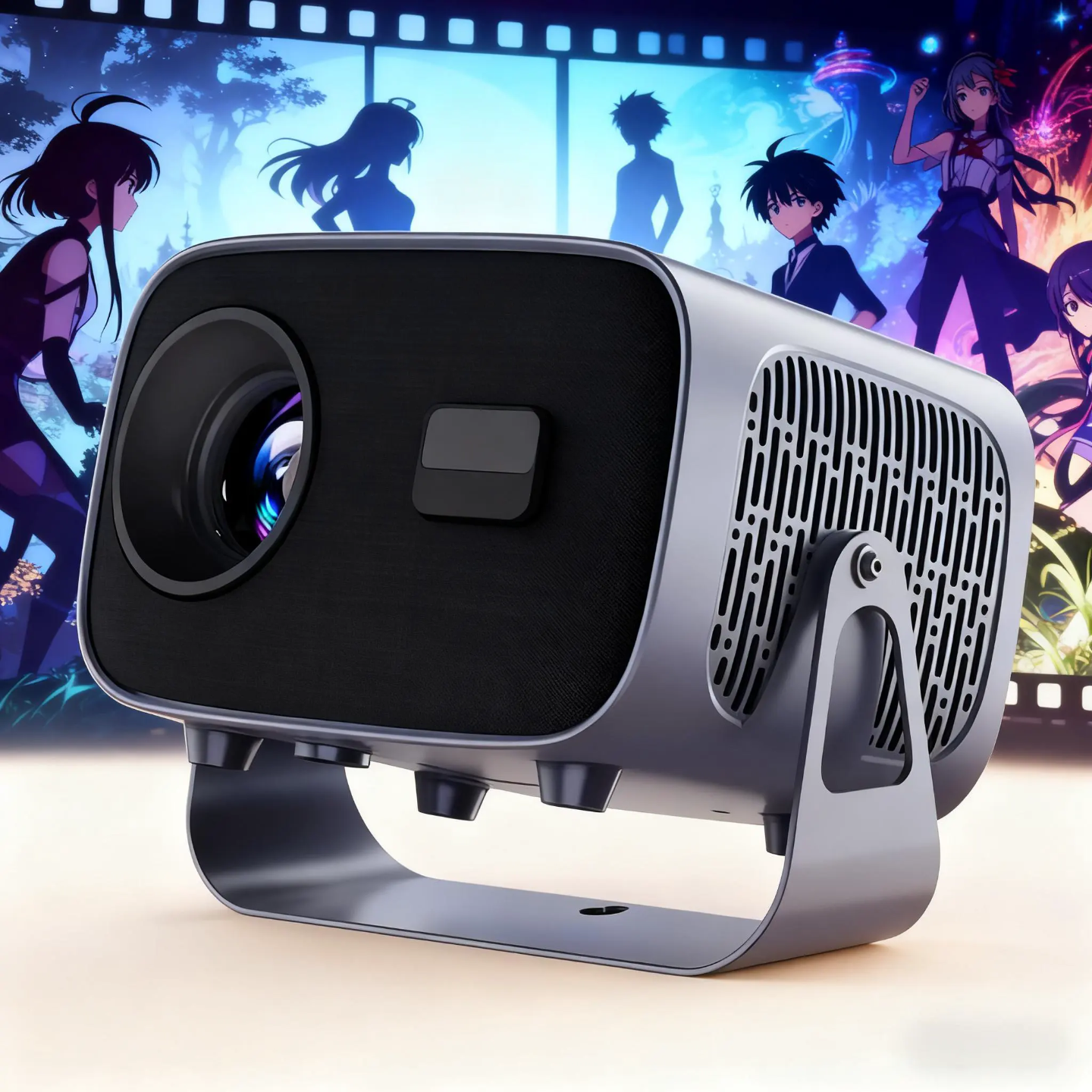 A10 LED Projector 720P 200 ANSI Lumens 2GB16GB Android 13 Electronic Focus Built-In Speakers Portable 4K Home Theater