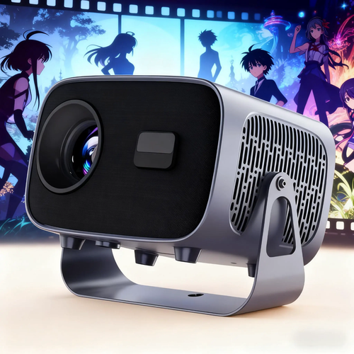 A10 LED Projector 720P 200 ANSI Lumens 2GB16GB Android 13 Electronic Focus Built-In Speakers Portable 4K Home Theater