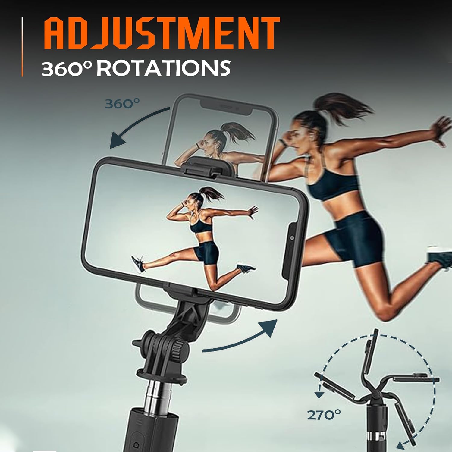 K9 Selfie Stick Tripod With Light, 67 inch