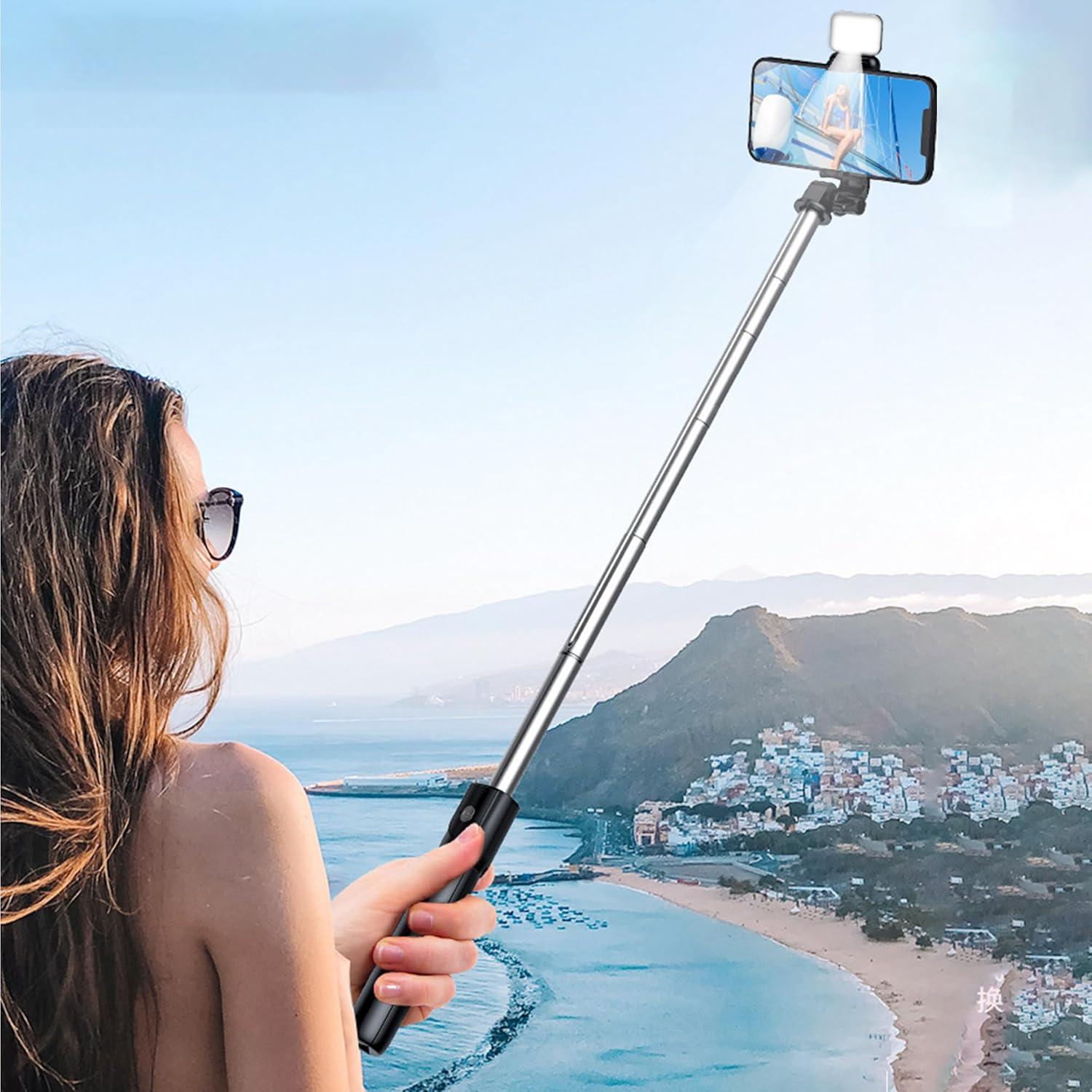 K9 Selfie Stick Tripod With Light, 67 inch
